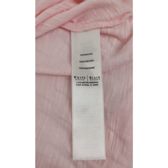 Black White Size Large Women Pockets Keyhole Tab Sleeve Hi Lo - Picture 5 of 8